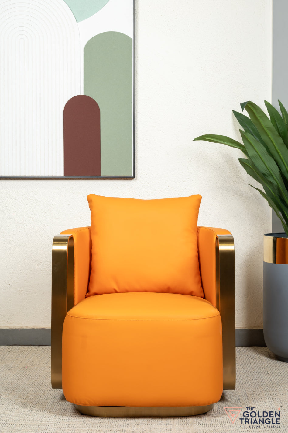 Carina Swivel Accent Chair - Orange