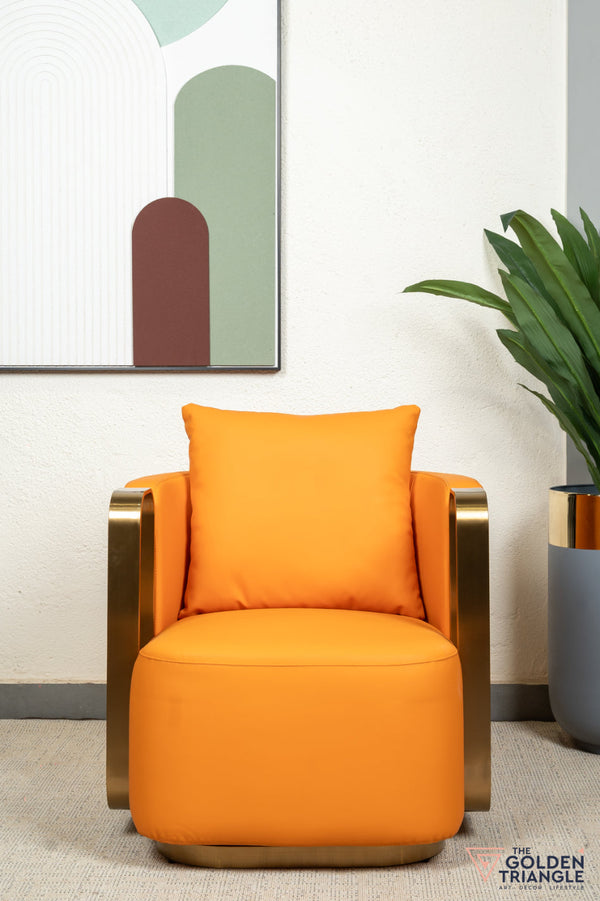 Carina Swivel Accent Chair - Orange