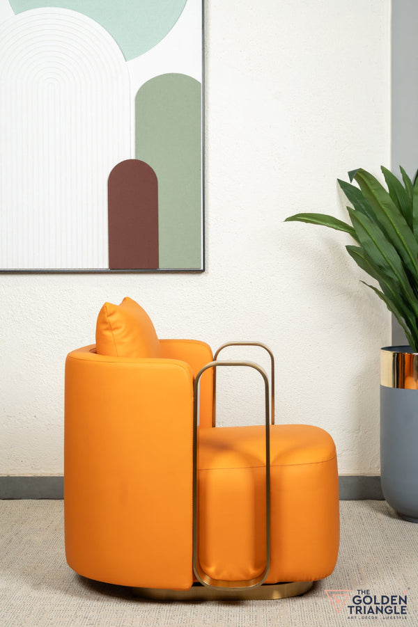 Carina Swivel Accent Chair - Orange