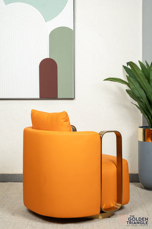 Carina Swivel Accent Chair - Orange