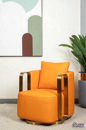 Carina Swivel Accent Chair - Orange