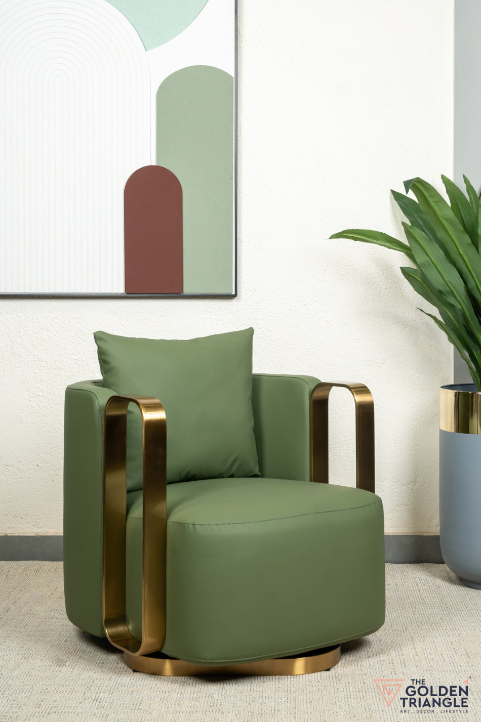 Carnia Swivel Accent Chair - Green