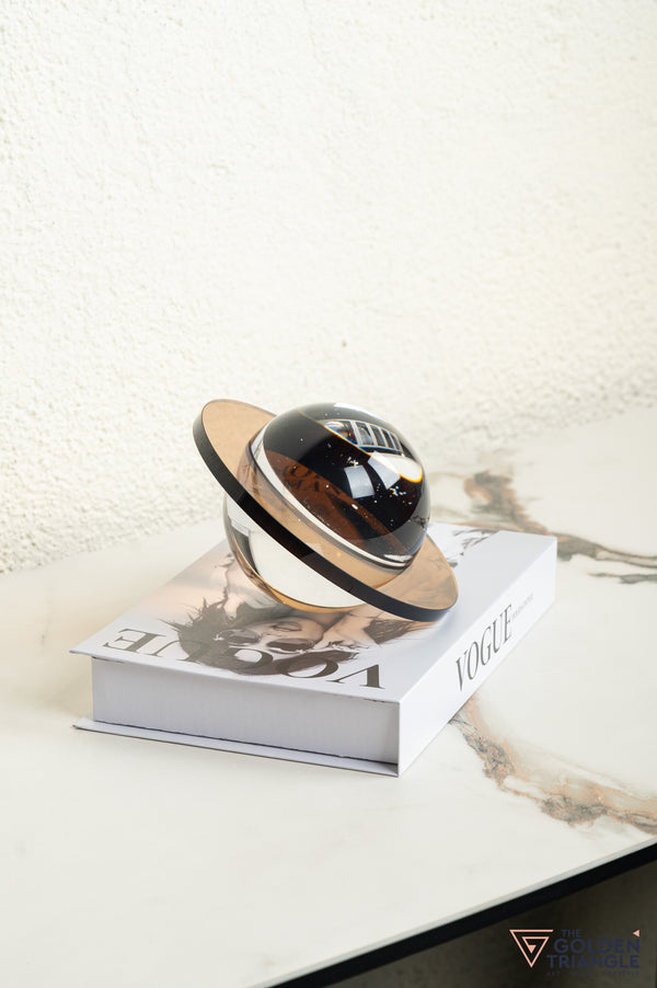 Garnet Crystal Sphere Tabletop Artefact - Amber