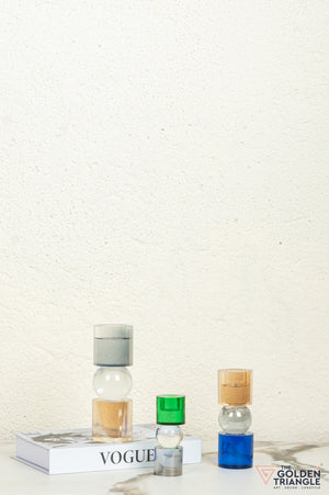 Ling Crystal Candle Stand - Smoke & Amber