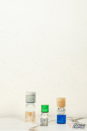 Ling Crystal Candle Stand - Smoke & Amber