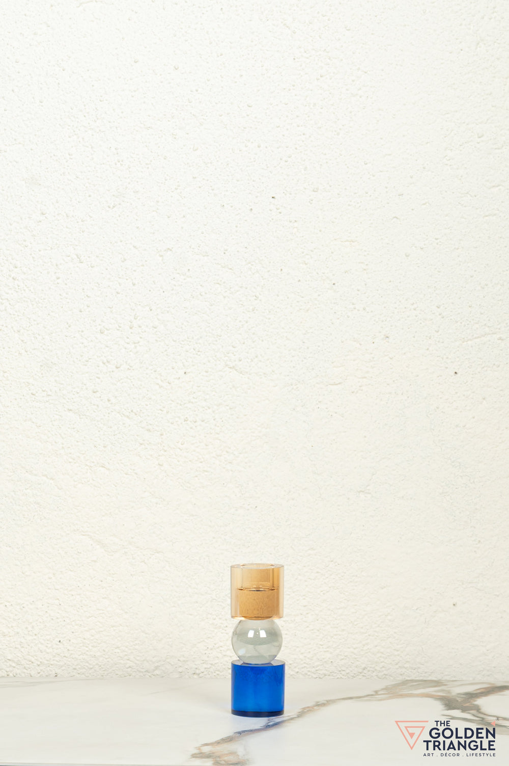 Ling Crystal Candle Stand - Amber & Blue