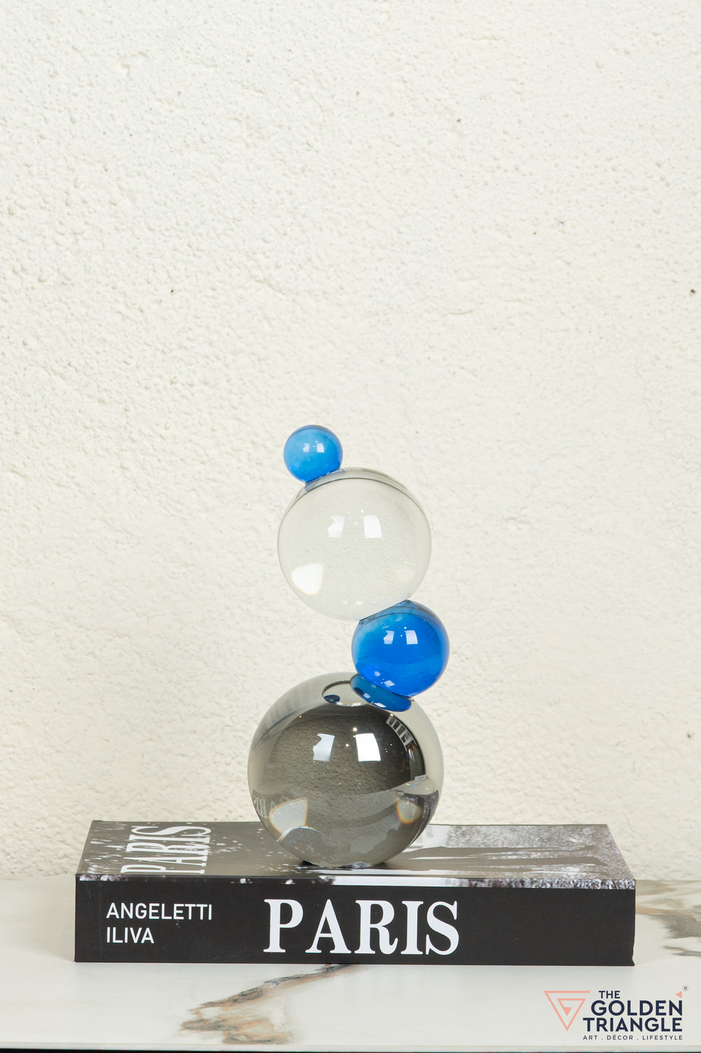 Bijou Crystal Sphere Tabletop Artefact - Clear & Blue