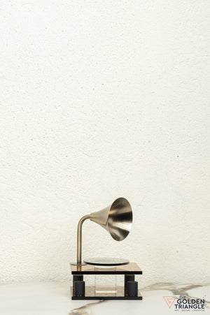 George Crystal Record Player Showpiece - Amber