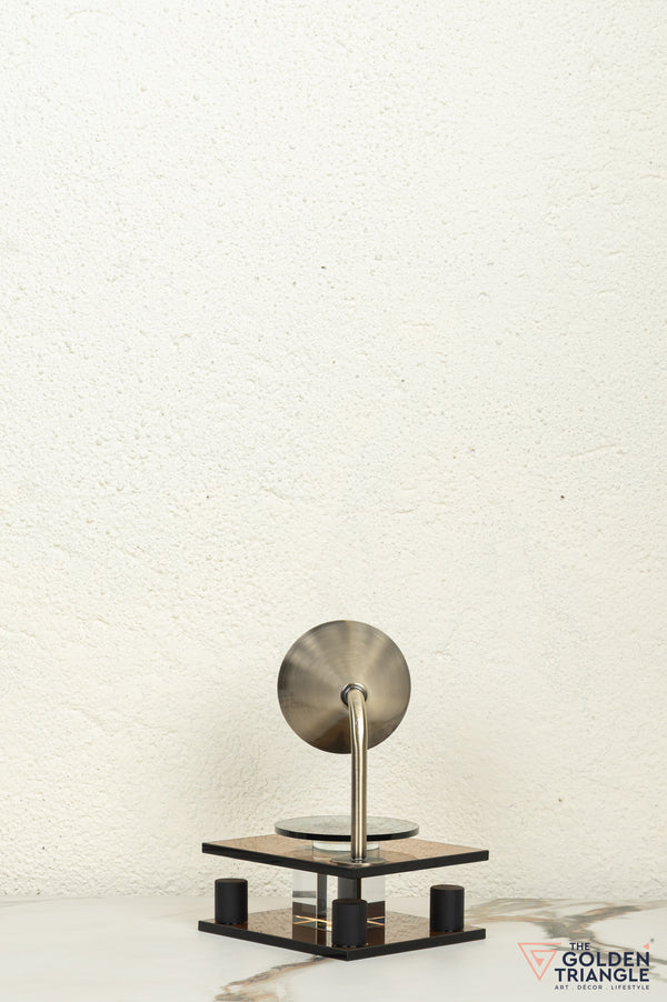 George Crystal Record Player Showpiece - Amber