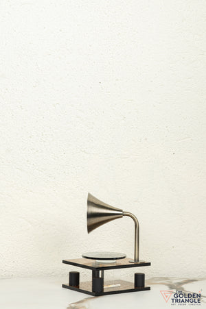 George Crystal Record Player Showpiece - Amber