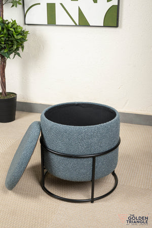 Zoe Boucle Pouffe with Storage