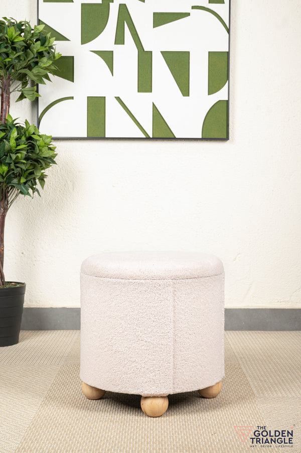 Orion Boucle Pouffe with Storage - Beige