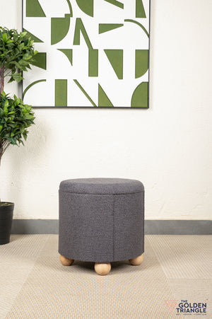 Orion Boucle Pouffe with Storage - Dark Grey