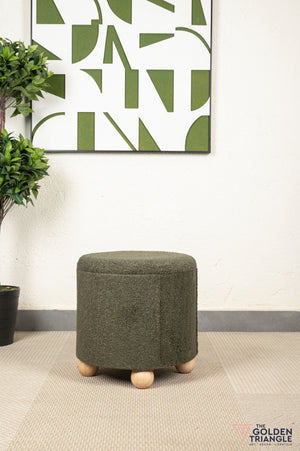 Orion Boucle Pouffe with Storage - Green