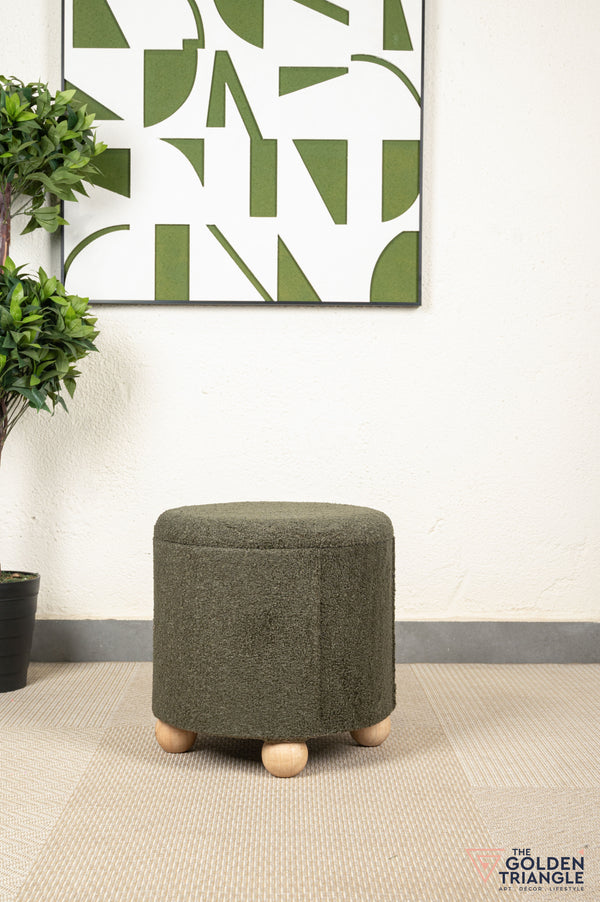 Orion Boucle Pouffe with Storage - Green