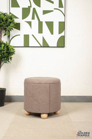 Orion Boucle Pouffe with Storage - Mocha
