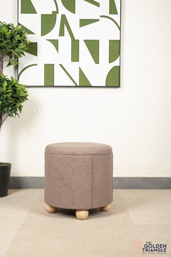 Orion Boucle Pouffe with Storage - Mocha