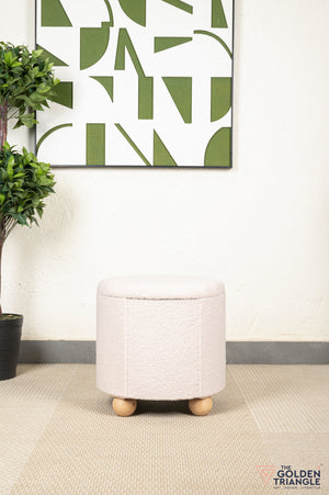 Orion Boucle Pouffe with Storage - Beige