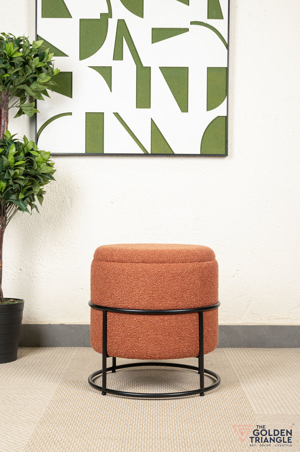 Zoe Boucle Pouffe with Storage