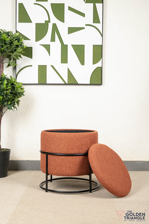 Zoe Boucle Pouffe with Storage