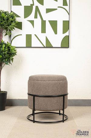 Zoe Boucle Pouffe with Storage