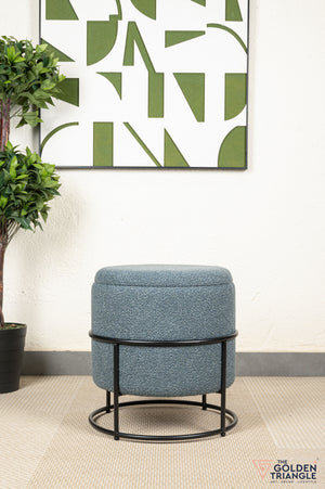 Zoe Boucle Pouffe with Storage