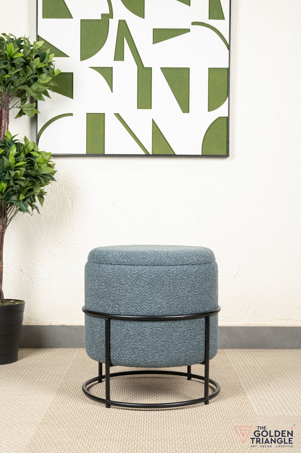 Zoe Boucle Pouffe with Storage
