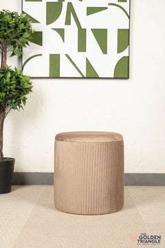 Ciara Suede Storage Pouffe - beige