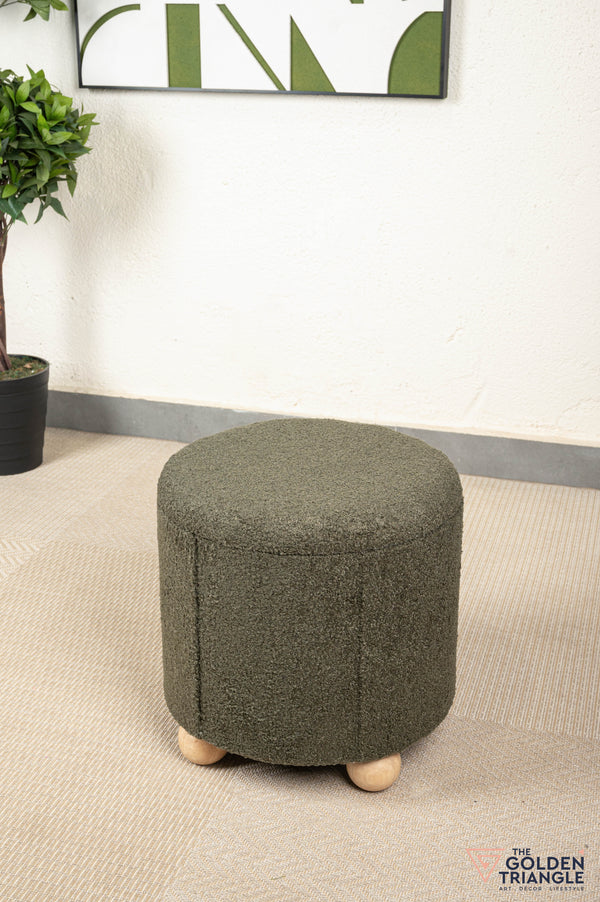 Orion Boucle Pouffe with Storage - Green