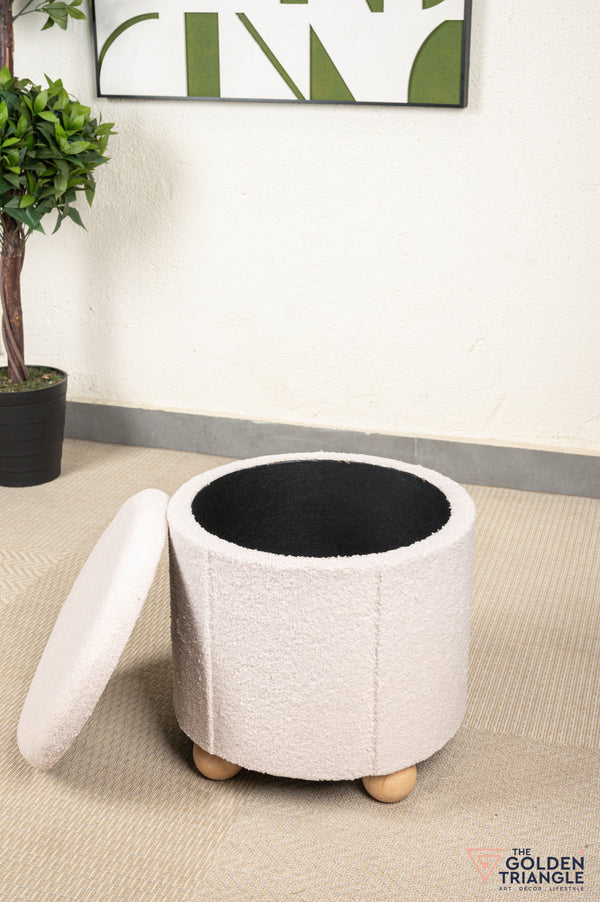Orion Boucle Pouffe with Storage - Beige