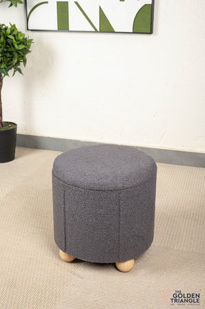 Orion Boucle Pouffe with Storage - Dark Grey