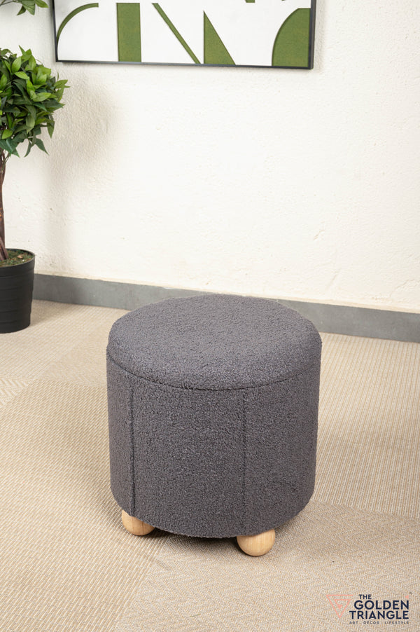 Orion Boucle Pouffe with Storage - Dark Grey