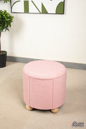 Orion Boucle Pouffe with Storage - Pink