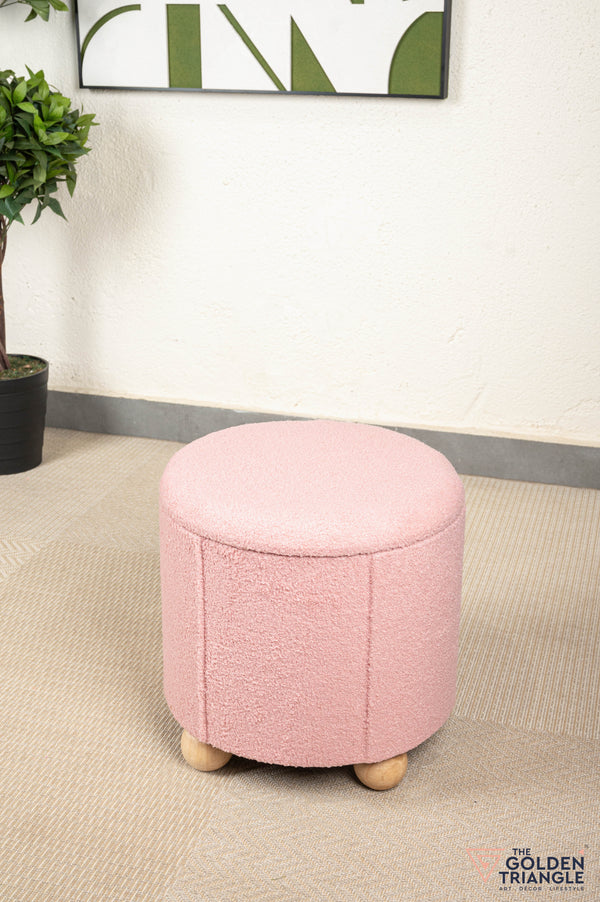 Orion Boucle Pouffe with Storage - Pink