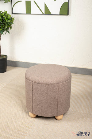 Orion Boucle Pouffe with Storage - Mocha