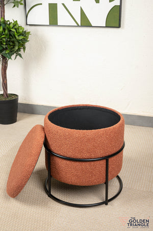 Zoe Boucle Pouffe with Storage