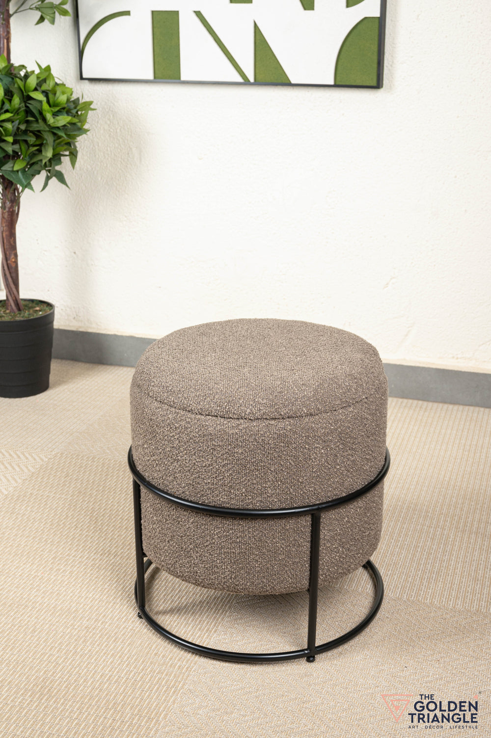 Zoe Boucle Pouffe with Storage