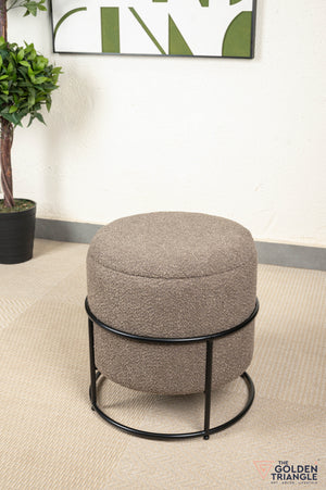 Zoe Boucle Pouffe with Storage
