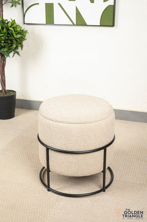 Zoe Boucle Pouffe with Storage