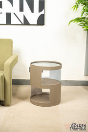 Alix Faux Leather Side Table