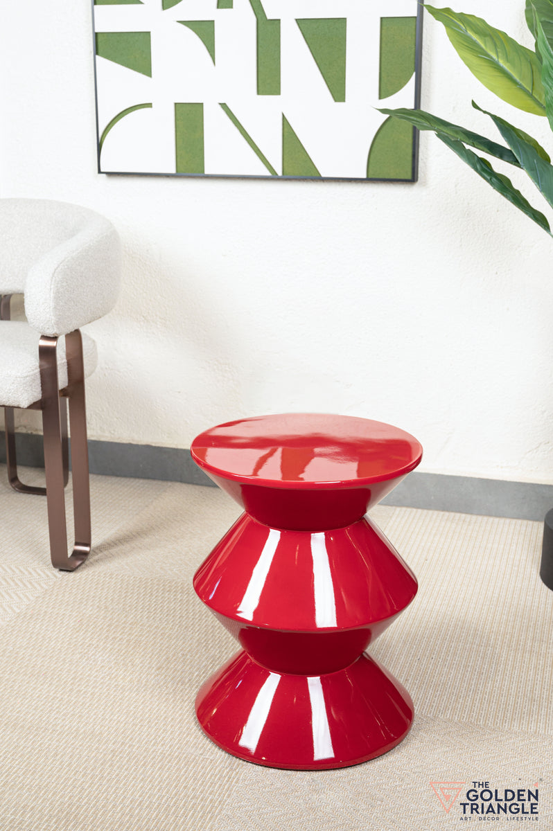 Simon Wood Red Side Table | Modern & Artistic Side Table – The Golden ...