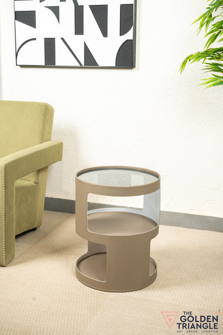 Alix Faux Leather Side Table