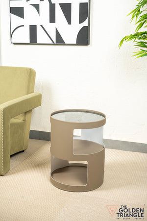 Alix Faux Leather Side Table