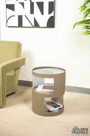 Alix Faux Leather Side Table