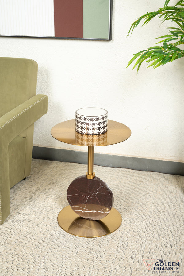 Grazia Marble & Metal Side Table