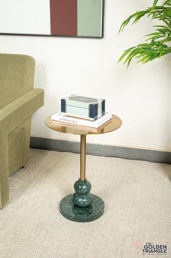 Dolce Marble & Metal Side Table