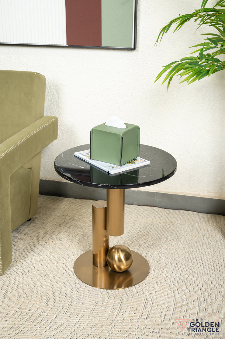 Zuri Side Table - Black & Gold