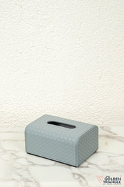 Mavi Weaved Leatherette Tissue Box - Gray