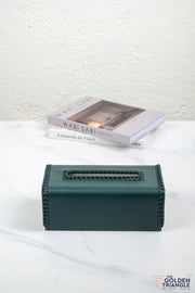 George Leatherette Tissue Box - Teal