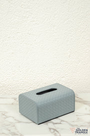 Mavi Weaved Leatherette Tissue Box - Gray